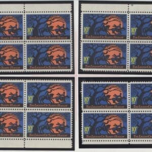 Scott# 1548 "LEGEND OF SLEEPY HOLLOW" MATCHED PLATE BLOCK (4) SET MNH P# 35650