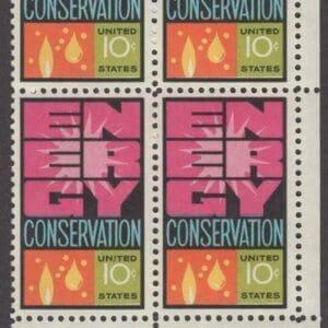 Scott# 1547 ENERGY CONSERVATION MNH ZIP BLOCK (4) NICELY CENTERED