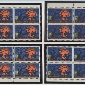Scott# 1548 "LEGEND OF SLEEPY HOLLOW" MATCHED PLATE BLOCK (4) SET MNH P# 35652