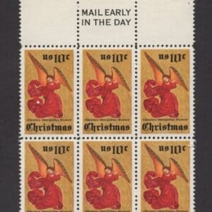 Scott# 1550 "CHRISTMAS" MNH MAIL EARLY BLOCK (6) NICELY CENTERED
