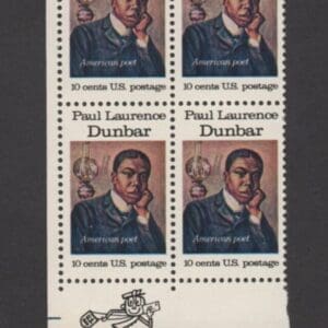 Scott# 1554 "PAUL L DUNBAR-POET" ZIP BLOCK (4) MNH, NICELY CENTERED