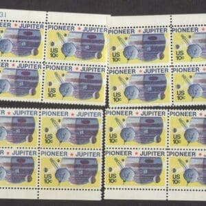 Scott# 1556 "PIONEER 10" MNH MATCHED PLATE BLOCK SET PLATE # 35848