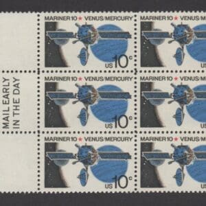 Scott# 1557 "MARINER 10" VENUS and MERCURY MAIL EARLY BLOCK (6) MNH