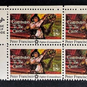 Scott# 1562 "BICENTENNIAL-PETER FRANCISCO" ZIP BLOCK (4) MNH