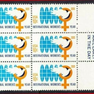 Scott# 1571 INTERNATIONAL WOMEN'S YEAR MAIL EARLY BLOCK (6) MNH
