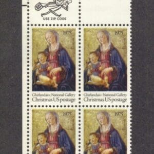 Scott# 1579 "CHRISTMAS - MADONNA & CHILD" ZIP BLOCK (4) MNH