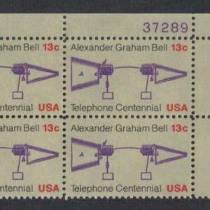 Scott# 1683 "TELEPHONE CENTENNIAL" PLATE BLOCK (4) MNH