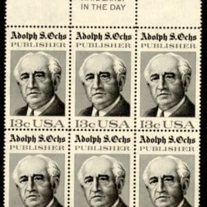 Scott# 1700 "ADOLPH S OCHS" MAIL EARLY BLOCK (6) MNH
