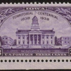 Scott# 838 "IOWA TERRITORY" MNH SINGLE, NICELY CENTERED