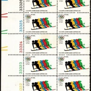 Scott# C85 "WINTER OLYMPICS" PLATE BLOCK (10) MNH, NICELY CENTERED