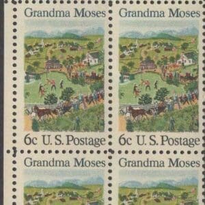 Scott# 1370 "GRANDMA MOSES" MNH ZIP BLOCK (4) NICELY CENTERED
