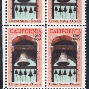 Scott# 1373 "CALIFORNIA STATEHOOD" MNH ZIP BLOCK (4) NICELY CENTERED