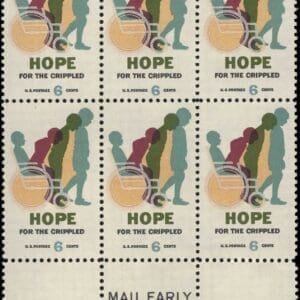 Scott# 1385 "EASTER SEALS" MNH MAIL EARLY BLOCK (6) NICELY CENTERED