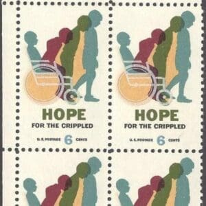 Scott# 1385 "EASTER SEALS" MNH ZIP BLOCK (4) NICELY CENTERED