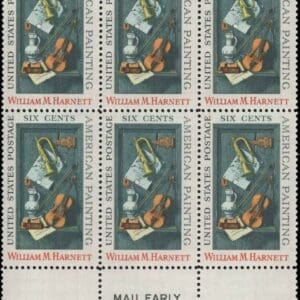 Scott# 1386 "WILLIAM M. HARNETT" MAIL EARLY BLOCK (6) MNH, NICELY CENTERED