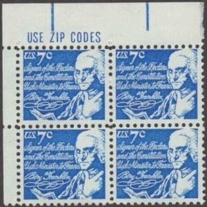 Scott# 1393D "BEN FRANKLYN" MNH ZIP BLOCK (4) NICELY CENTERED