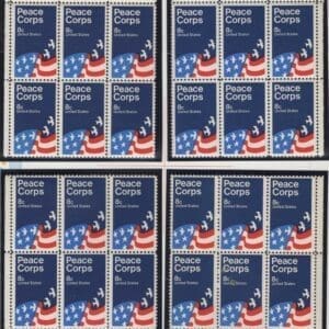 Scott# 1447 "PEACE CORPS" MNH MATCHED PLATE BLOCK (6) SET, P# 33223-25