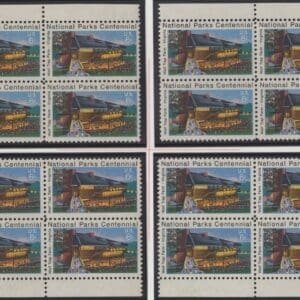 Scott# 1452 "WOLF TRAP FARM" MNH MATCHED PLATE BLOCK (4) SET P# 33632