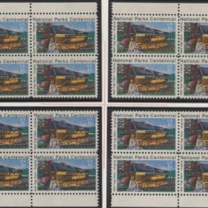 Scott# 1452 "WOLF TRAP FARM" MNH MATCHED PLATE BLOCK (4) SET P# 33658