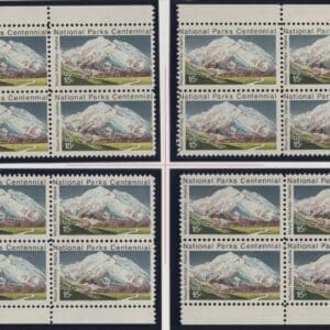 Scott# 1454 "MOUNT McKINLEY" MATCHED PLATE BLOCK (4) SET, PLATE # 33728