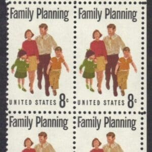Scott# 1455 "FAMILY PLANNING" MNH ZIP BLOCK (4) NICELY CENTERED