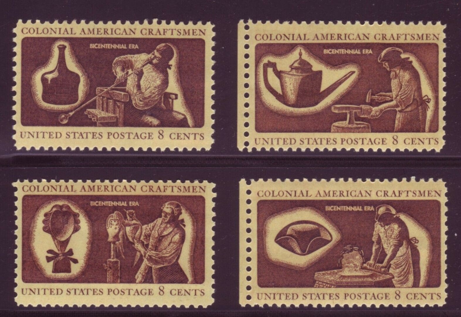 Scott# 1456-59 "AMERICAN BICENTENNIAL ISSUE" SINGLES SET (4) MNH