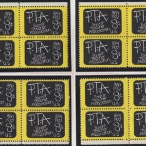 Scott# 1463 "PARENT TEACHER ASSOCIATION" MNH MATCHED PLATE BLOCKS (4) SET, P# 33656-57