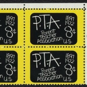 Scott# 1463 "PARENT TEACHER ASSOCIATION" ZIP BLOCK (4) MNH