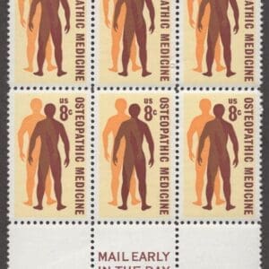 Scott# 1469 "OSTEOPATHIC MEDICINE" MAIL EARLY BLOCK (6) MNH