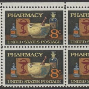 Scott# 1473 "PHARMACY-MORTAR & PESTLE" ZIP BLOCK (4) MNH