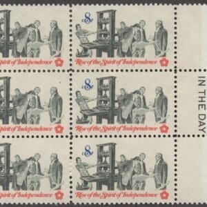 Scott# 1476 "PRINTING PAMPHLETS" MNH MAIL EARLY BLOCK (6)
