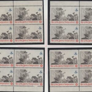 Scott# 1477 "POSTING a BROADSIDE" MNH MATCHED PLATE BLOCK (4) SET P# 34121