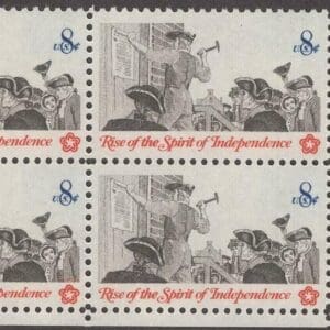 Scott# 1477 "POSTING a BROADSIDE" MNH ZIP BLOCK (4)
