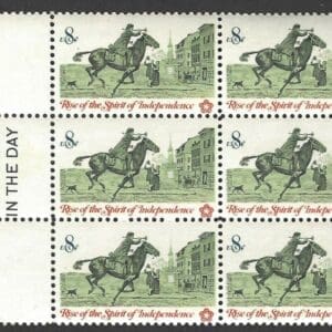 Scott# 1478 "POST RIDER" MNH MAIL EARLY BLOCK (6) NICELY CENTERED