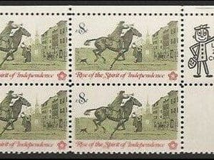 Scott# 1478 "POST RIDER" MNH ZIP BLOCK (4) NICELY CENTERED