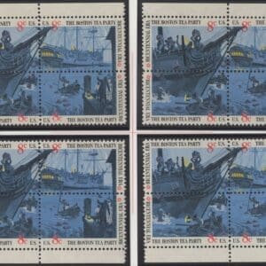 Scott# 1480-83 "BOSTON TEA PARTY" MNH MATCHED PLATE BLOCK (4) SET, PLATE # 34272