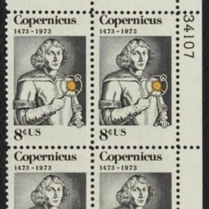 Scott# 1488 "COPERNICUS-POLISH ASTRONOMER" PLATE BLOCK (4) MNH