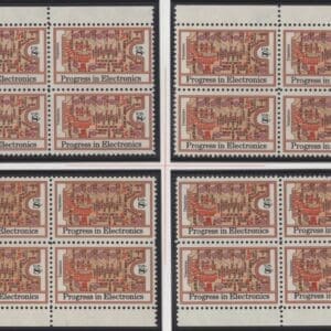 Scott# 1501 "PROGRESS IN ELECTRONICS" MNH MATCHED PLATE BLOCK (4) SET P# 34276