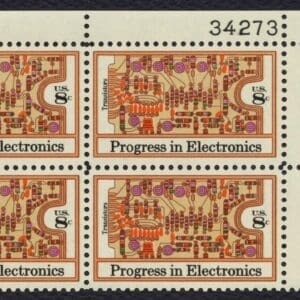 Scott# 1501 "PROGRESS IN ELECTRONICS" MNH PLATE BLOCK (4)