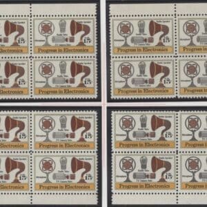 Scott# 1502 "PROGRESS IN ELECTRONICS" MNH MATCHED PLATE BLOCK (4) SET P# 34293