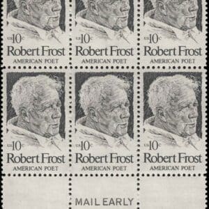 Scott# 1526 "ROBERT FROST" MNH MAIL EARLY BLOCK (6) NICELY CENTERED