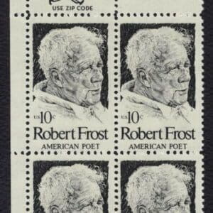 Scott# 1526 "ROBERT FROST-POET" MNH ZIP BLOCK (4) NICELY CENTERED