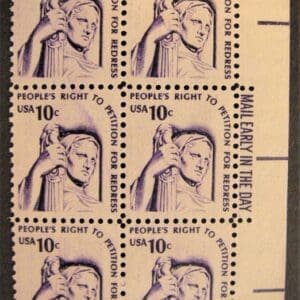 Scott# 1592 "CONTEMPLATION OF JUSTICE" MAIL EARLY BLOCK (6) MNH