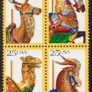 Scott# 2390-93 "CAROUSEL ANIMALS" BLOCK (4) MNH