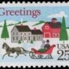Scott# 2400 "SLEIGH & VILLAGE SCENE" MNH SINGLE, NICELY CENTERED
