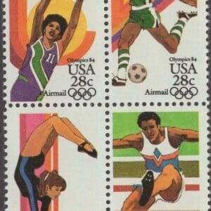 Scott# C101-104 "SUMMER OLYMPICS" MNH SE-TENANT BLOCK (4) NICELY CENTERED