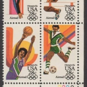 Scott# C101-104 "SUMMER OLYMPICS" MINT SE-TENANT PLATE BLOCK (4)