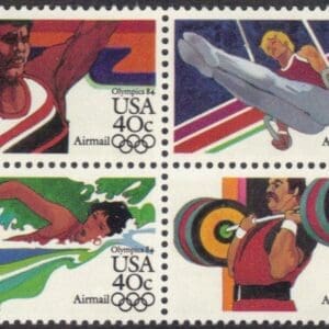 Scott# C105-108 "SUMMER OLYMPICS" MNH SE-TENANT BLOCK (4) NICELY CENTERED