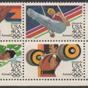 Scott# C105-108 "SUMMER OLYMPICS" MPH SE-TENANT PLATE BLOCK (4)