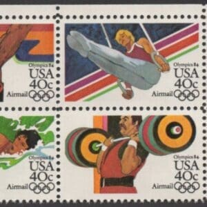 Scott# C105-108 "SUMMER OLYMPICS" MNH SE-TENANT ZIP BLOCK (4)